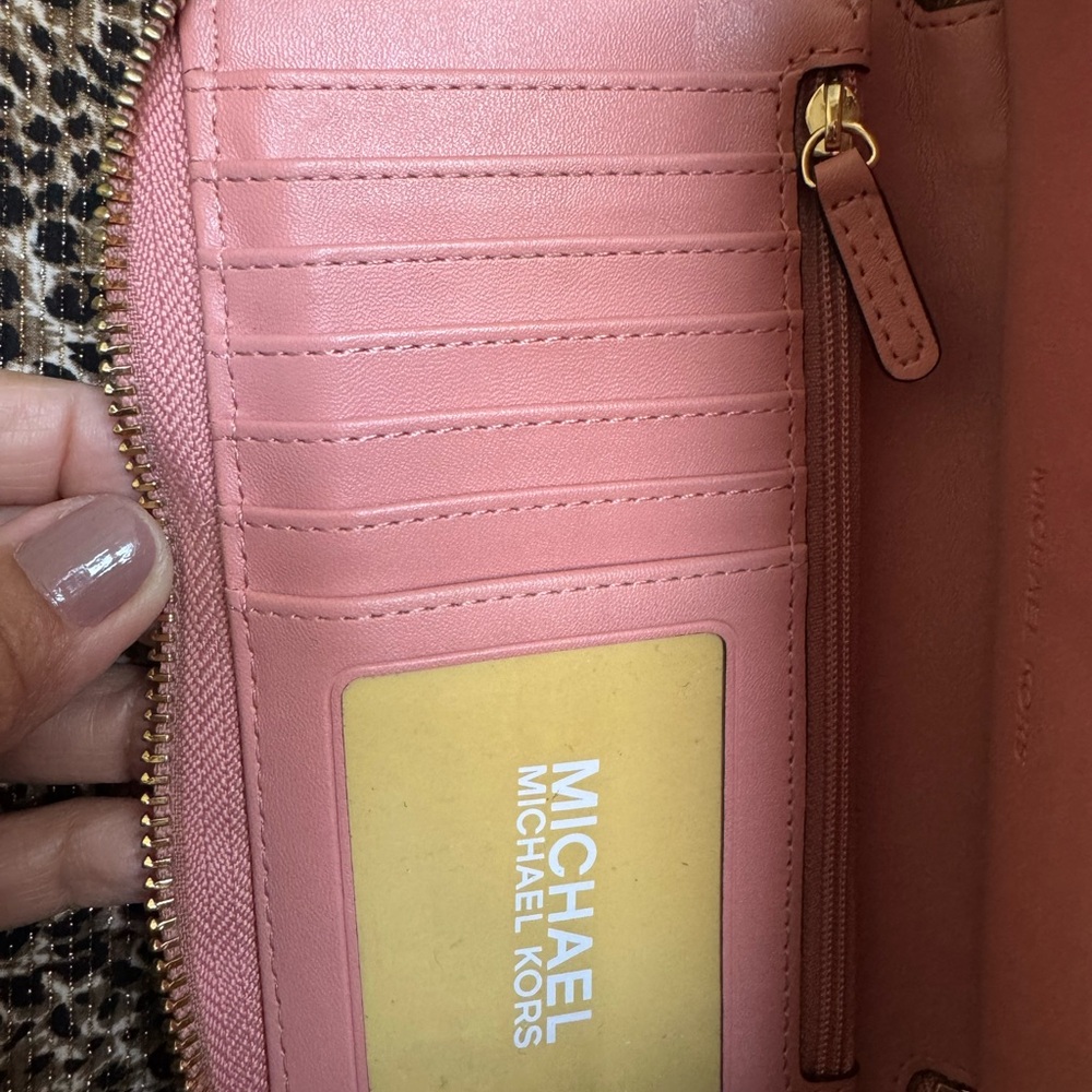 Michael Kors Pink Zip-Around Leather Wallet - Picture 7 of 12